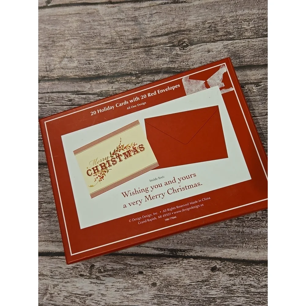 Design Design, Inc 20 Pack Holiday Cards With 20 Red Envelopes New-Sealed (2)